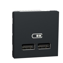 imagen Cargador dobre USB 2,1A - Antracita