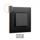 Placa embellecedora negro/cobre 2 elementos