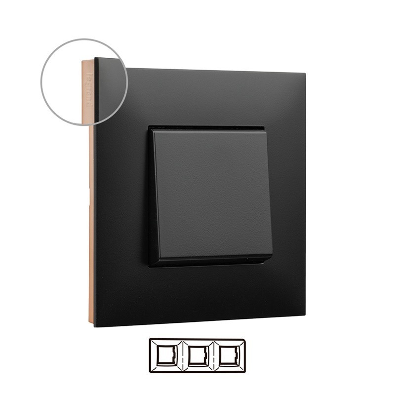 imagen Placa embellecedora negro/cobre 3 elementos