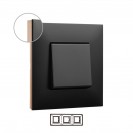 Placa embellecedora negro/cobre 3 elementos