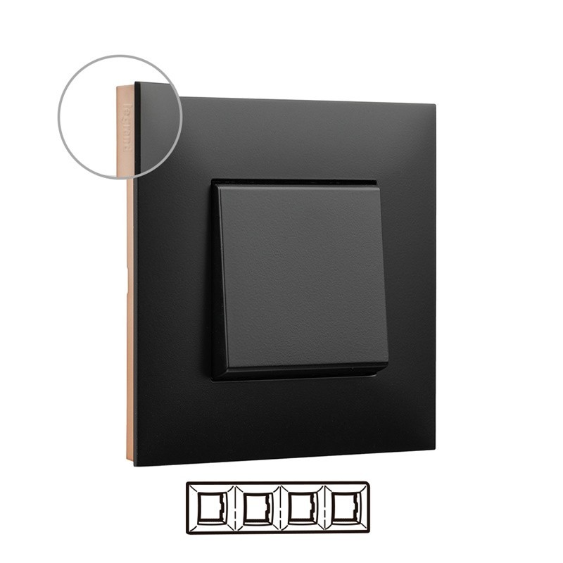 imagen Placa embellecedora negro/cobre 4 elementos