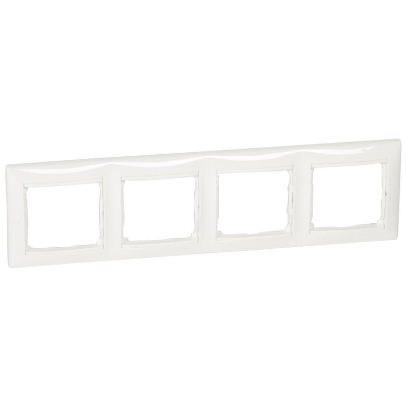 imagen Placa embellecedora Valena horizontal 4 elementos blanco