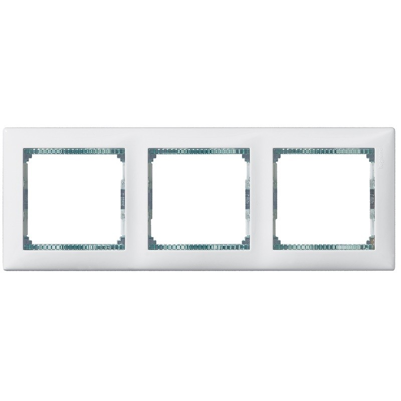 imagen Placa embellecedora Valena horizontal 3 elementos blanco/cristal