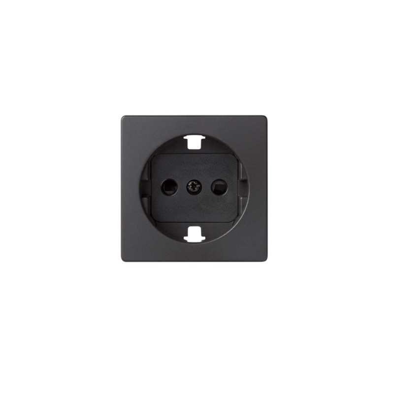 imagen Tapa con dispositivo de seguridad para base de enchufe schuko negro mate simón 82 concept