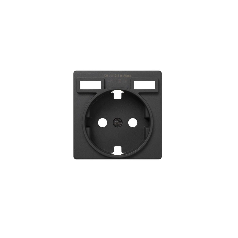 imagen Tapa para la base de enchufe schuko con 2 cargadores USB 2.1A tipo A grafito simón 82