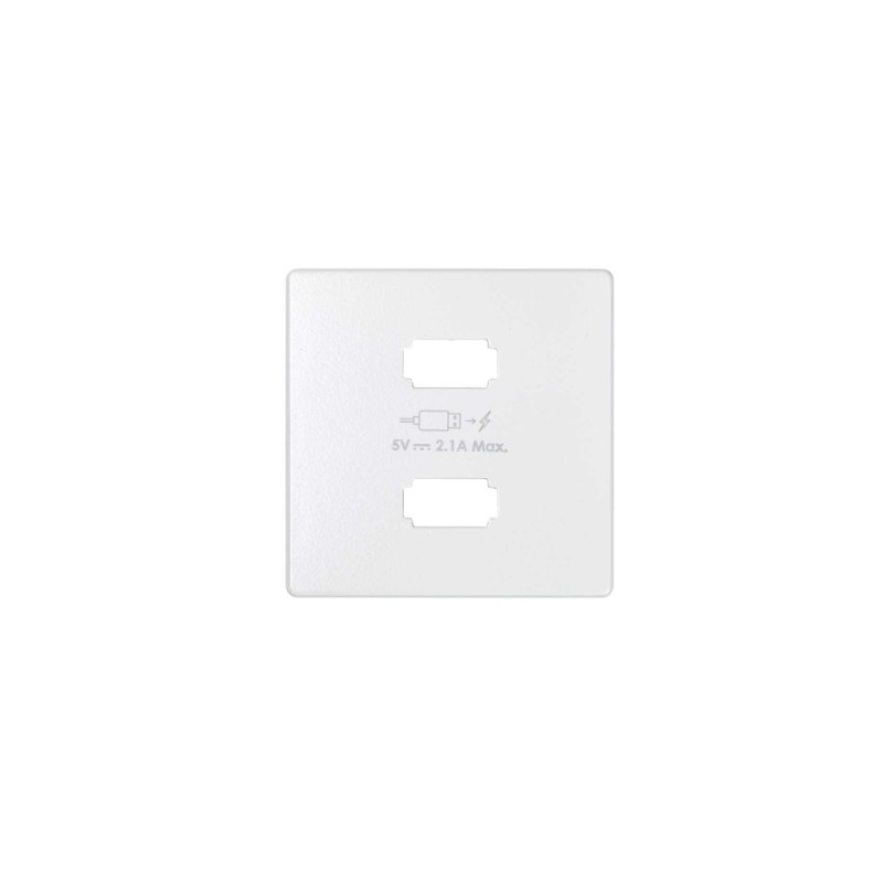 imagen Placa para cargador USB 2 conectores 5Vdc 2.1A tipo A blanco simón 82