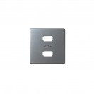 imagen Placa para cargador USB 2 conectores 5Vdc 2.1A tipo A aluminio frío simón 82