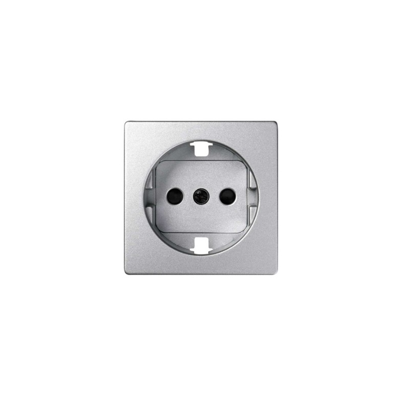 imagen Tapa con dispositivo de seguridad para la base de enchufe schuko aluminio frío simón 82 detail